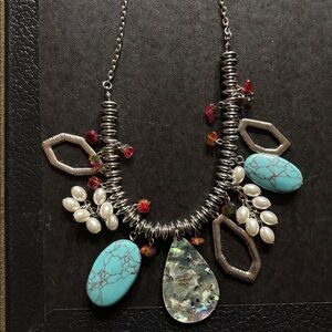 Elegant Multi-Color Necklace with Turquoise Accents